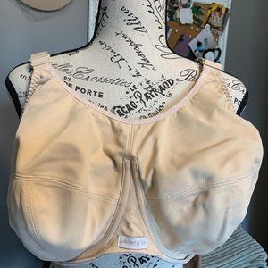 Elomi Workout Bra 4 Hook on back, USA size 40H, beige, cream, tan or nude